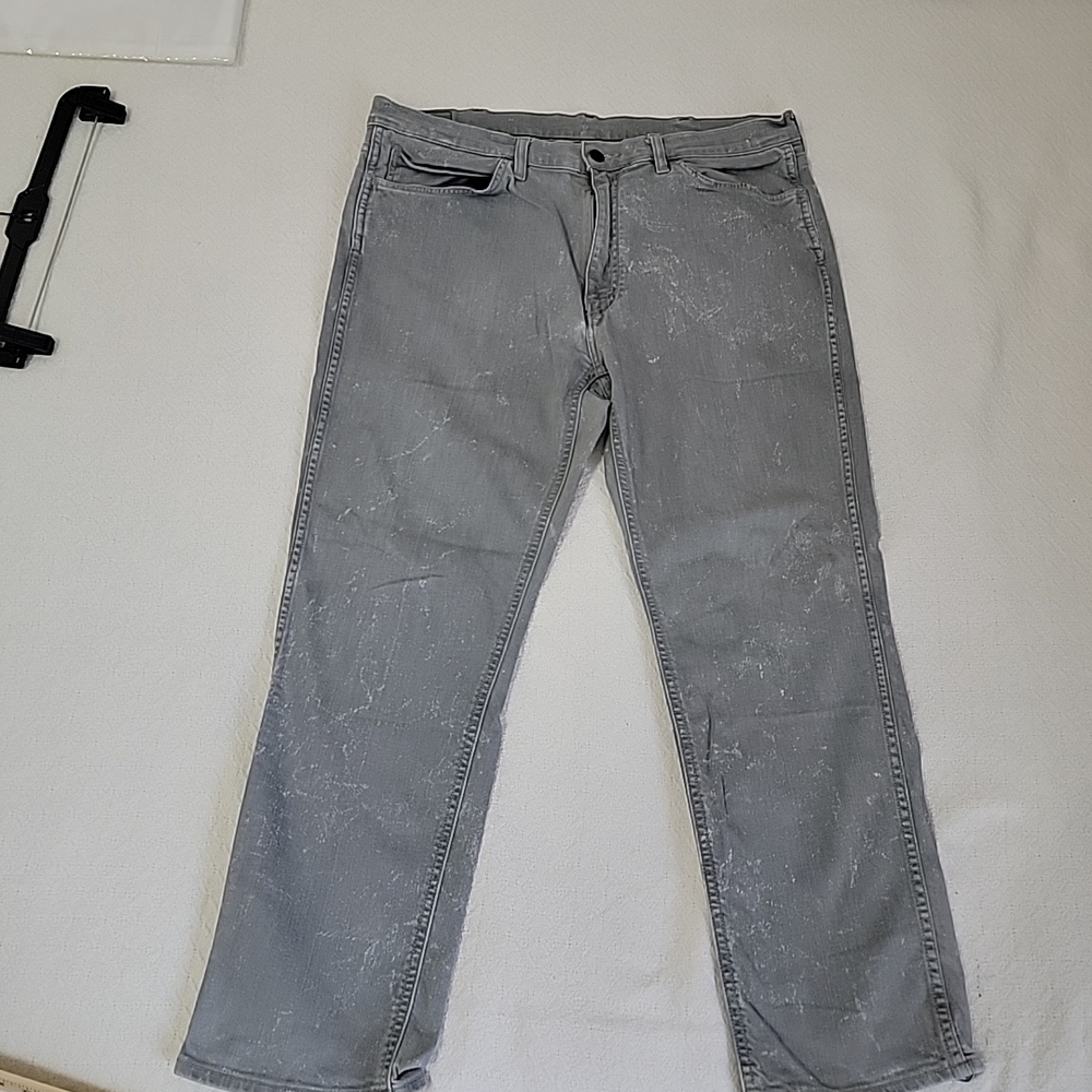 Levis 541 Athletic Taper Jeans Straight Mens 38x30 Gray Mid Rise Stretch EUC - Picture 9 of 10